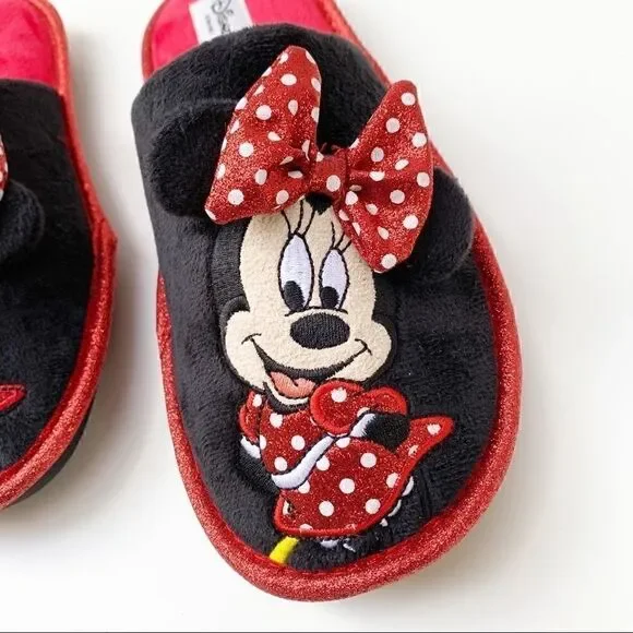 Disney Minnie Mouse Red & Black Slippers with Gift Box - Picture 6 of 12